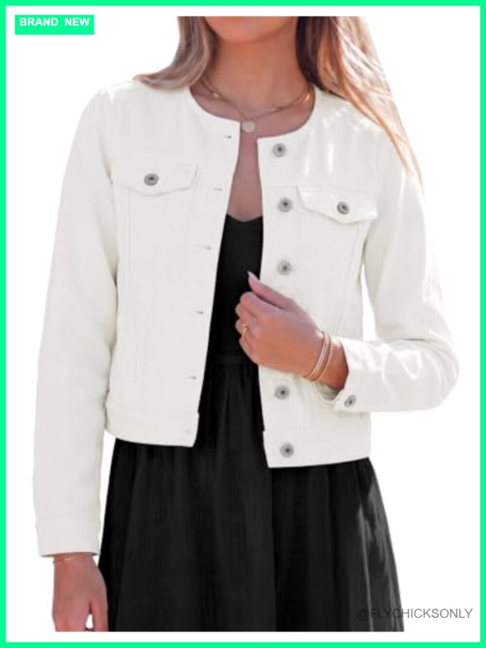 Collarless Button Down Long Sleeve Denim Jacket Casual Western Outfits